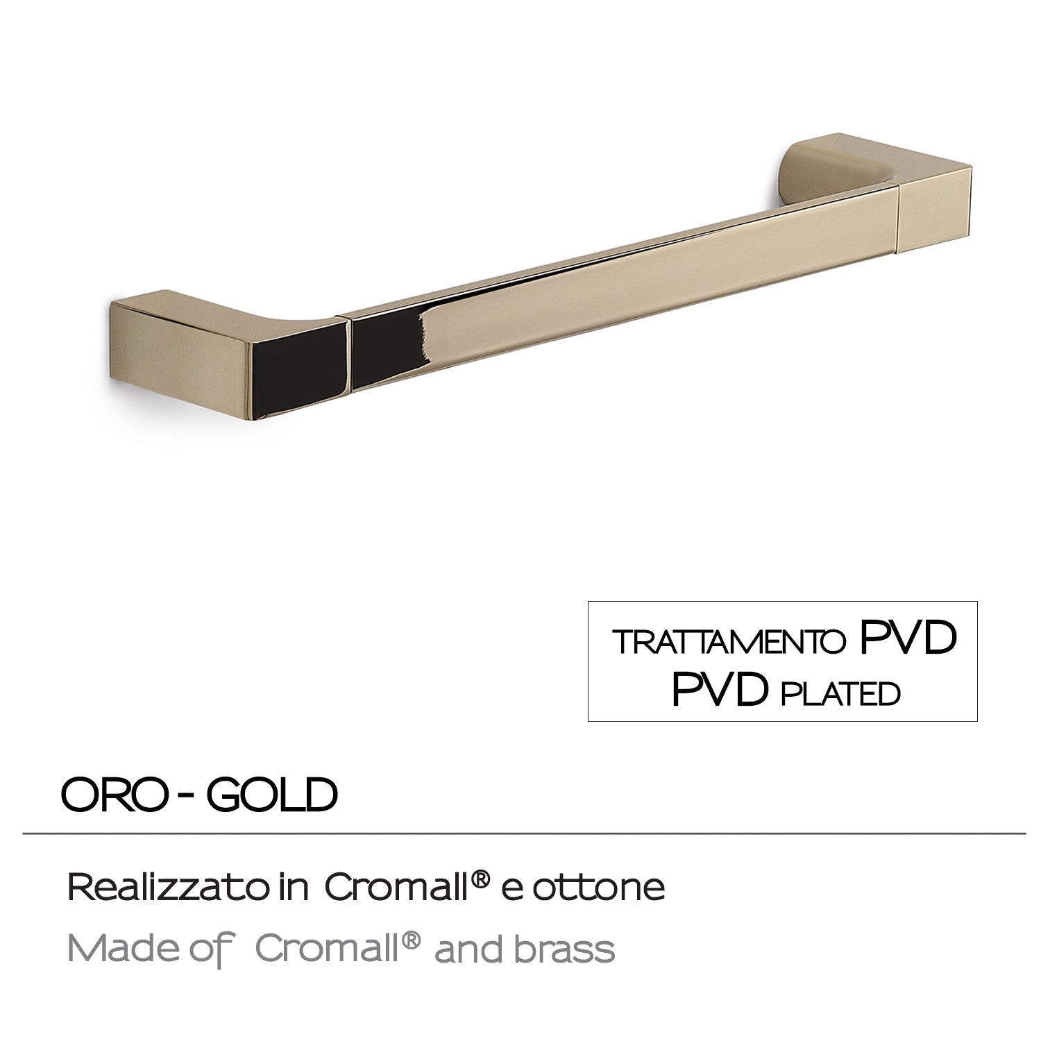  Porta asciugamani a muro Gedy serie Pirenei 35 cm - Oro by CeramicStore | Lo specialista del tuo bagno