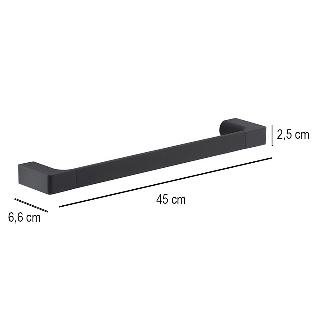  Portasalviette a muro di Gedy serie Pirenei 45 cm - Nero Matt by CeramicStore | Lo specialista del tuo bagno