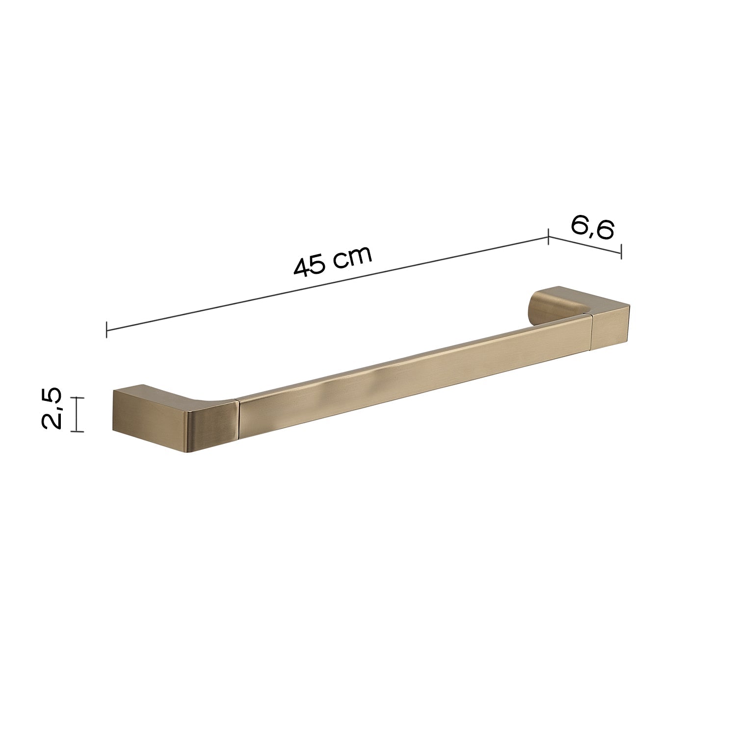  Portasalviette a muro di Gedy serie Pirenei 45 cm - Oro Matt by CeramicStore | Lo specialista del tuo bagno