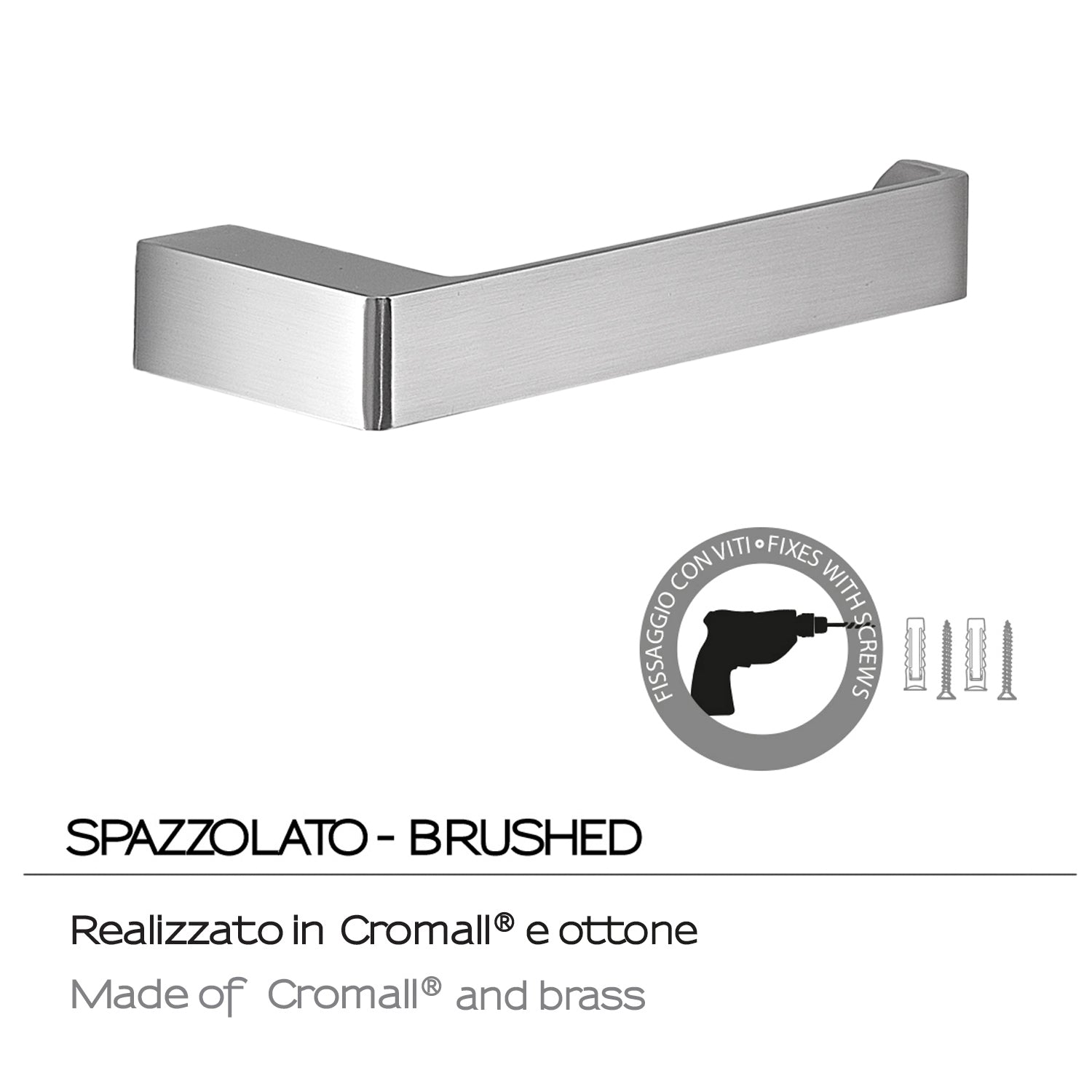  Portarotolo a muro Gedy serie Pirenei - Spazzolato