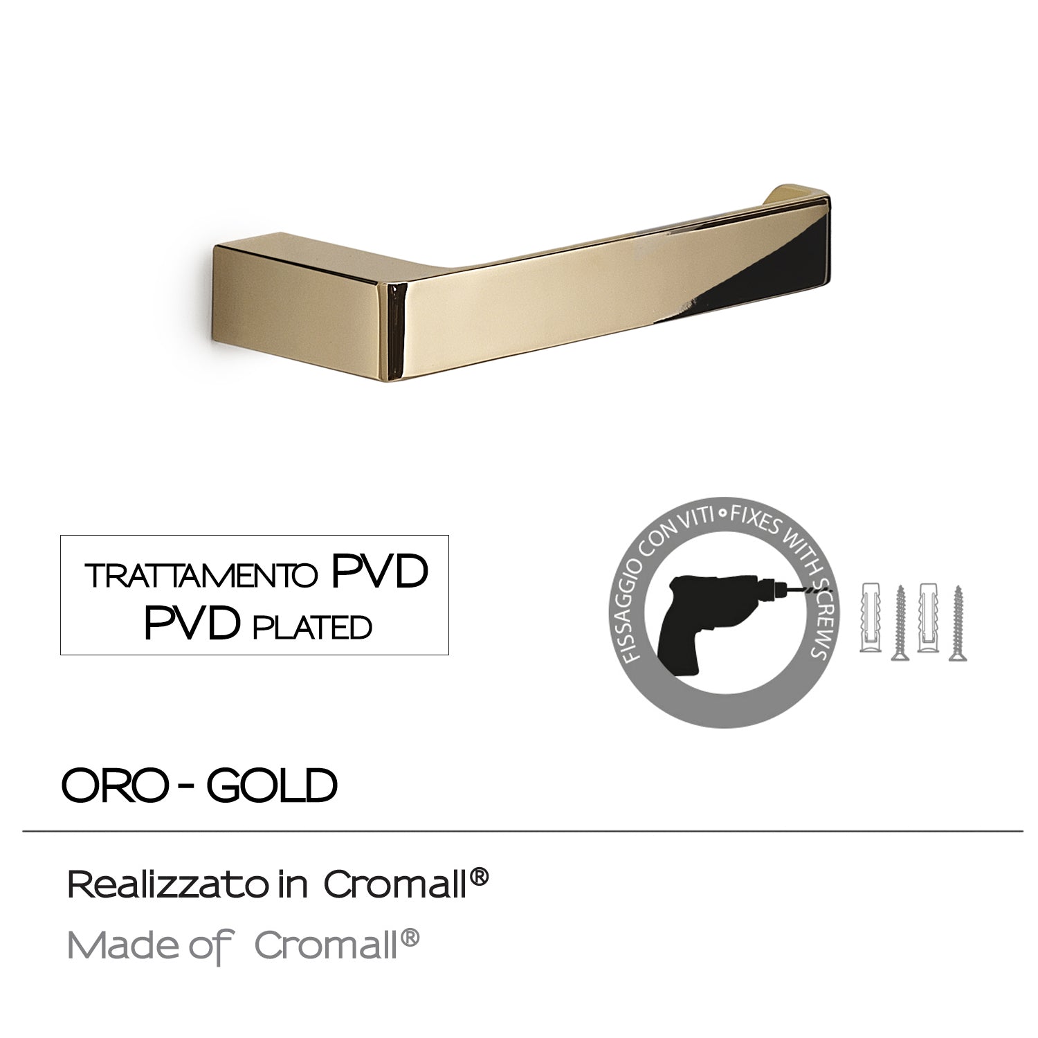  Portarotolo a muro Gedy serie Pirenei - Oro