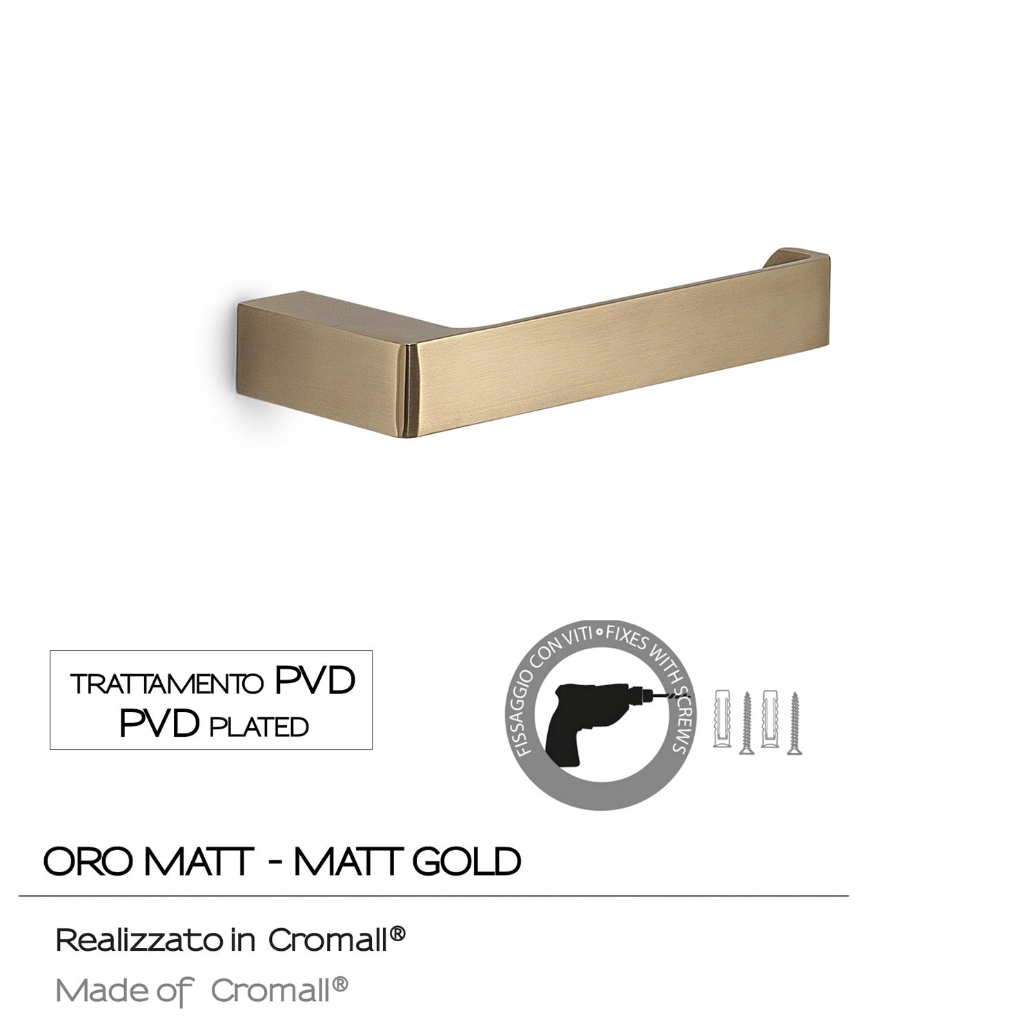  Portarotolo a muro Gedy serie Pirenei - Oro Matt