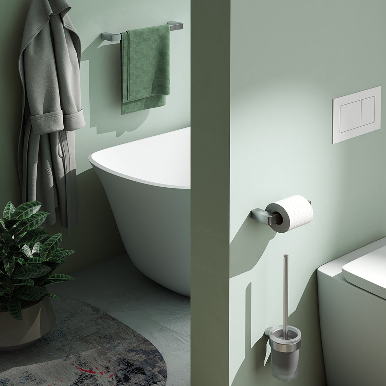  Appendiabiti 2 pezzi a muro Gedy serie Pirenei - Spazzolato by CeramicStore | Lo specialista del tuo bagno