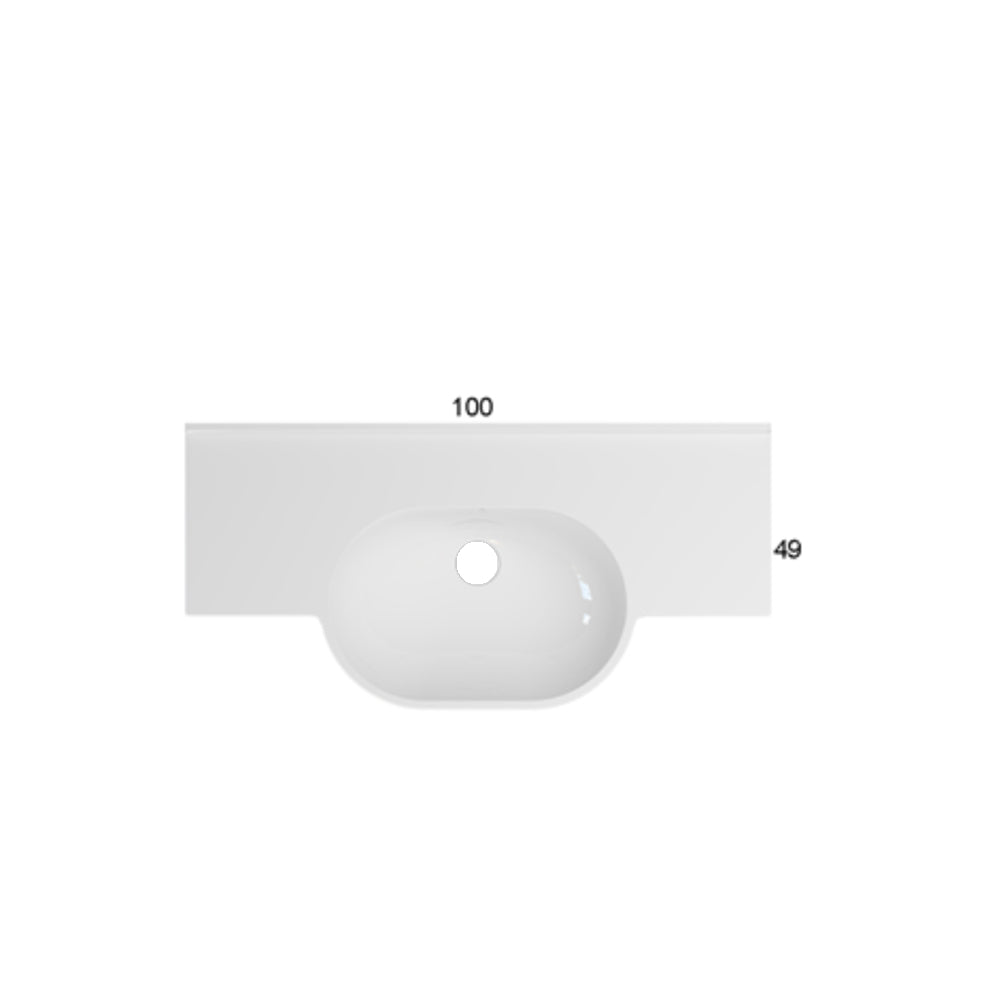  Lavabo sospeso o su struttura sospesa modello Mode Ceramica Globo cm 100