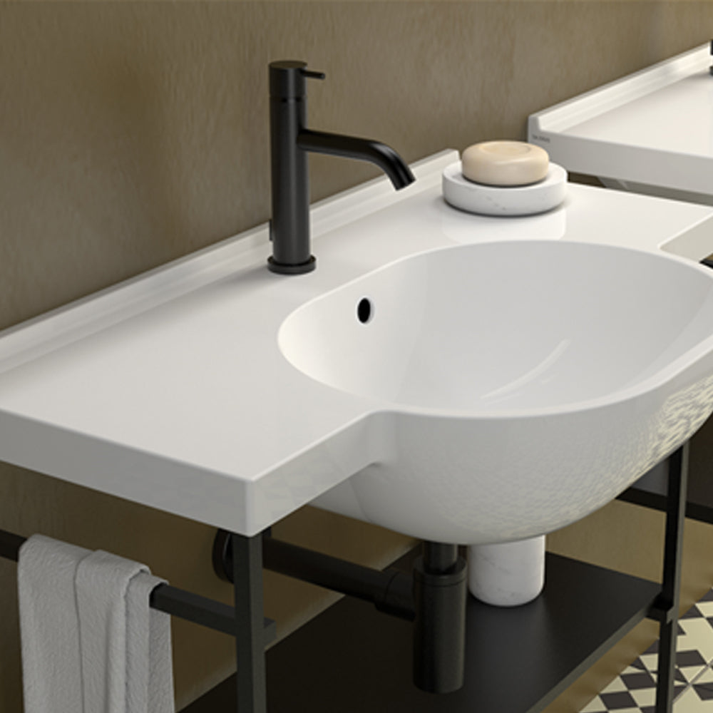  Lavabo sospeso o su struttura sospesa modello Mode Ceramica Globo cm 80