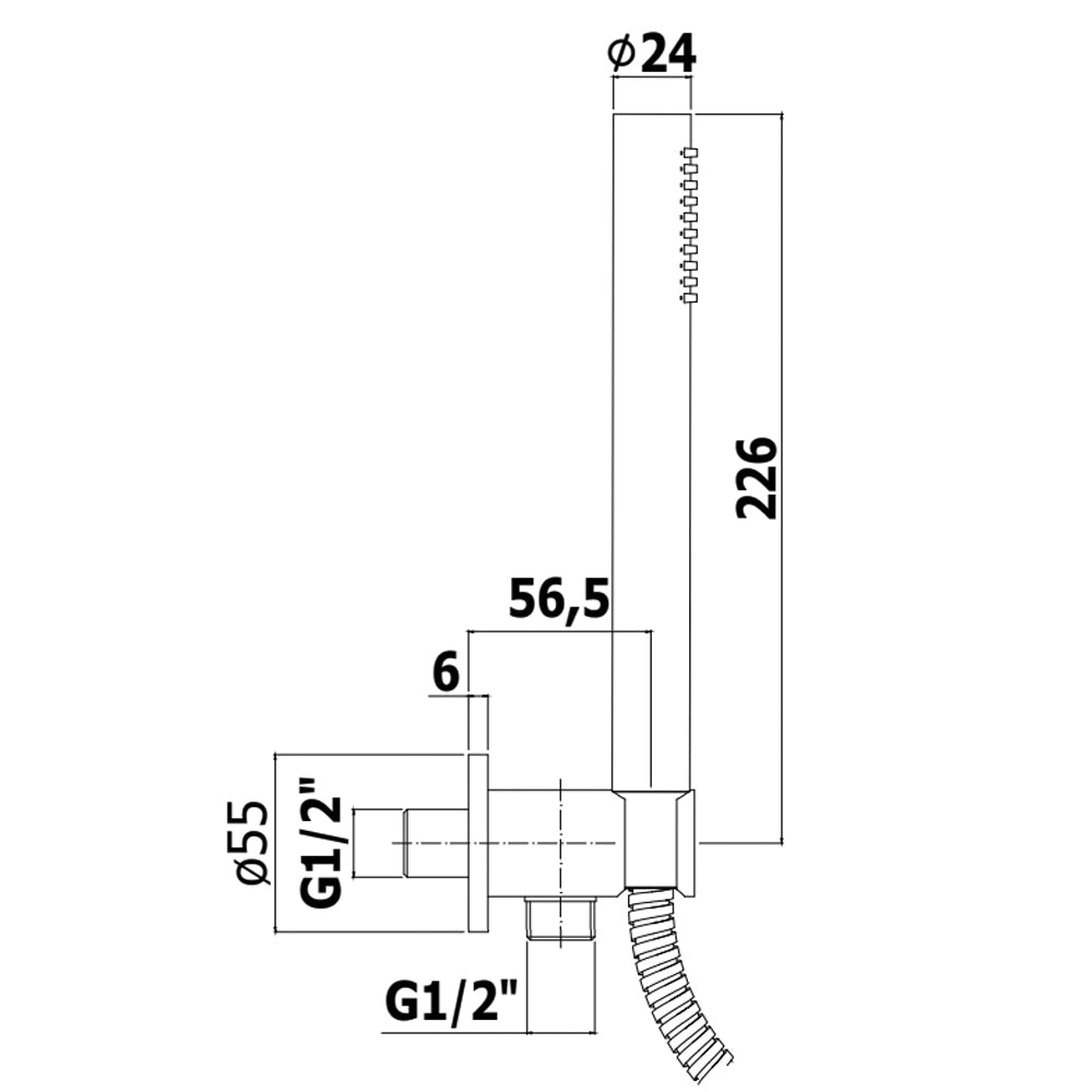  flessibile e doccia tonda ottone Nero Opaco by CeramicStore | Lo specialista del tuo bagno