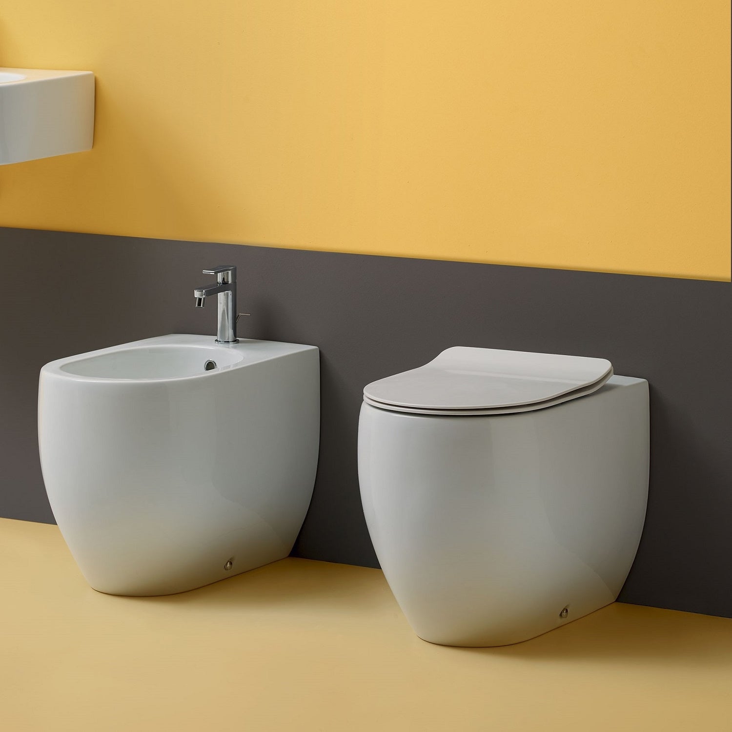  Wc filomuro 48x36 cm collezione Flo Kerasan con sedile soft close