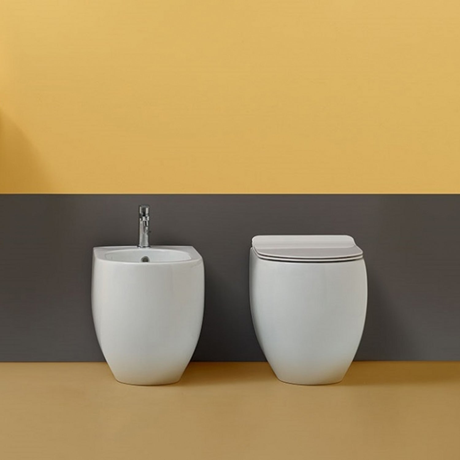  Wc filomuro 48x36 cm collezione Flo Kerasan con sedile soft close