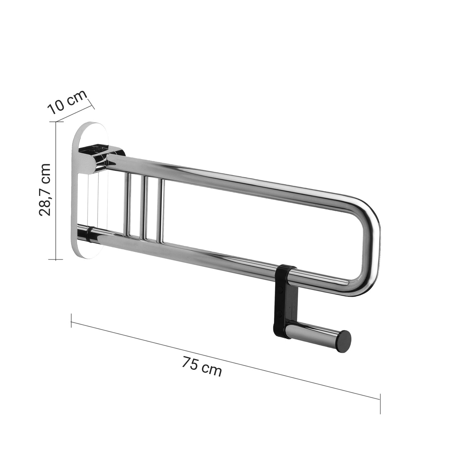  Appoggio ribaltabile con portarotolo Gedy
