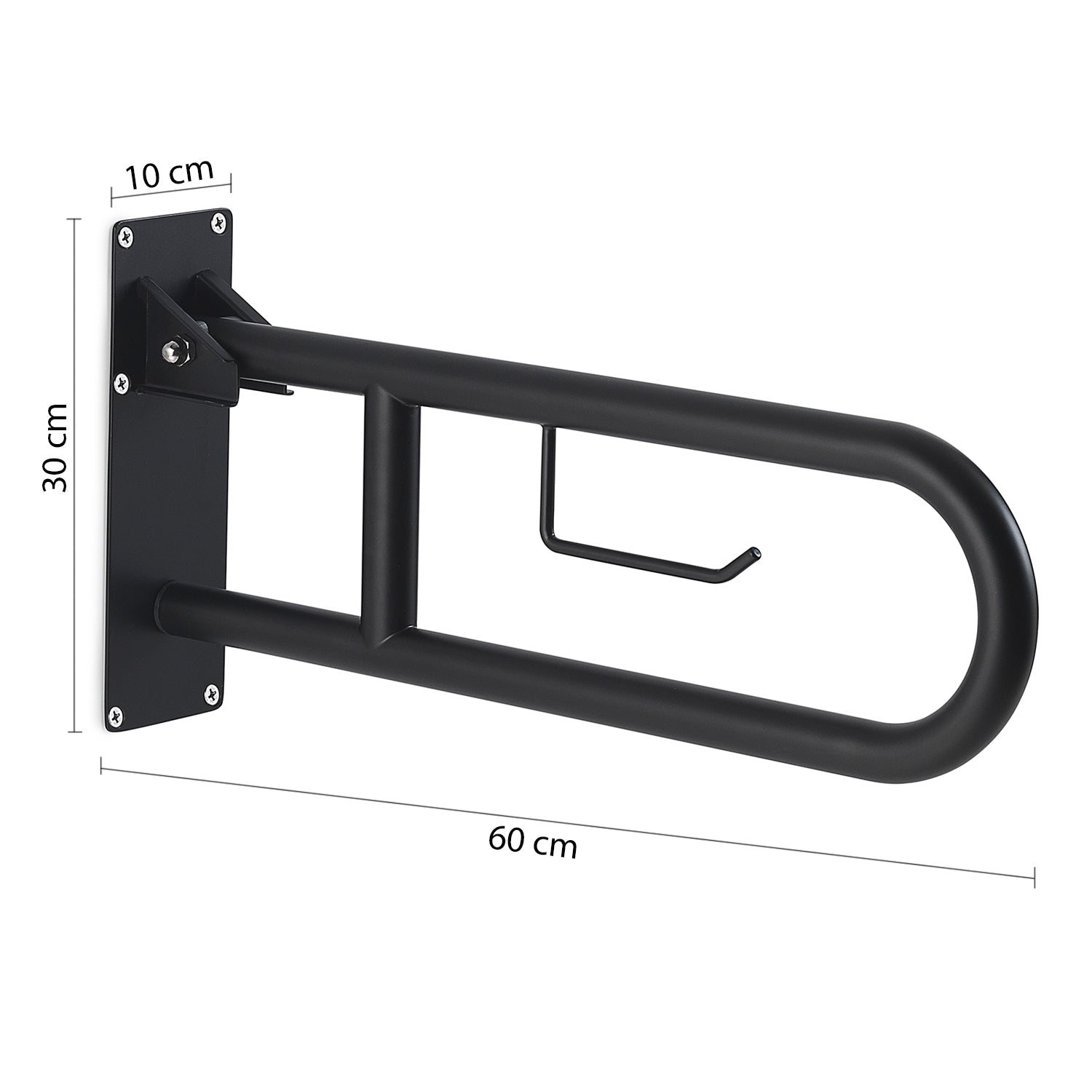  Appoggio ribaltabile con portarotolo modello Snug di Gedy - Nero Matt