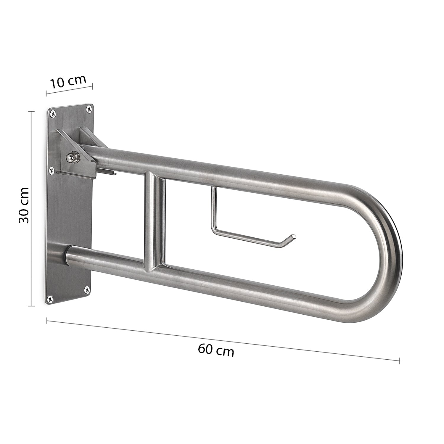  Appoggio ribaltabile con portarotolo modello Snug di Gedy - Spazzolato