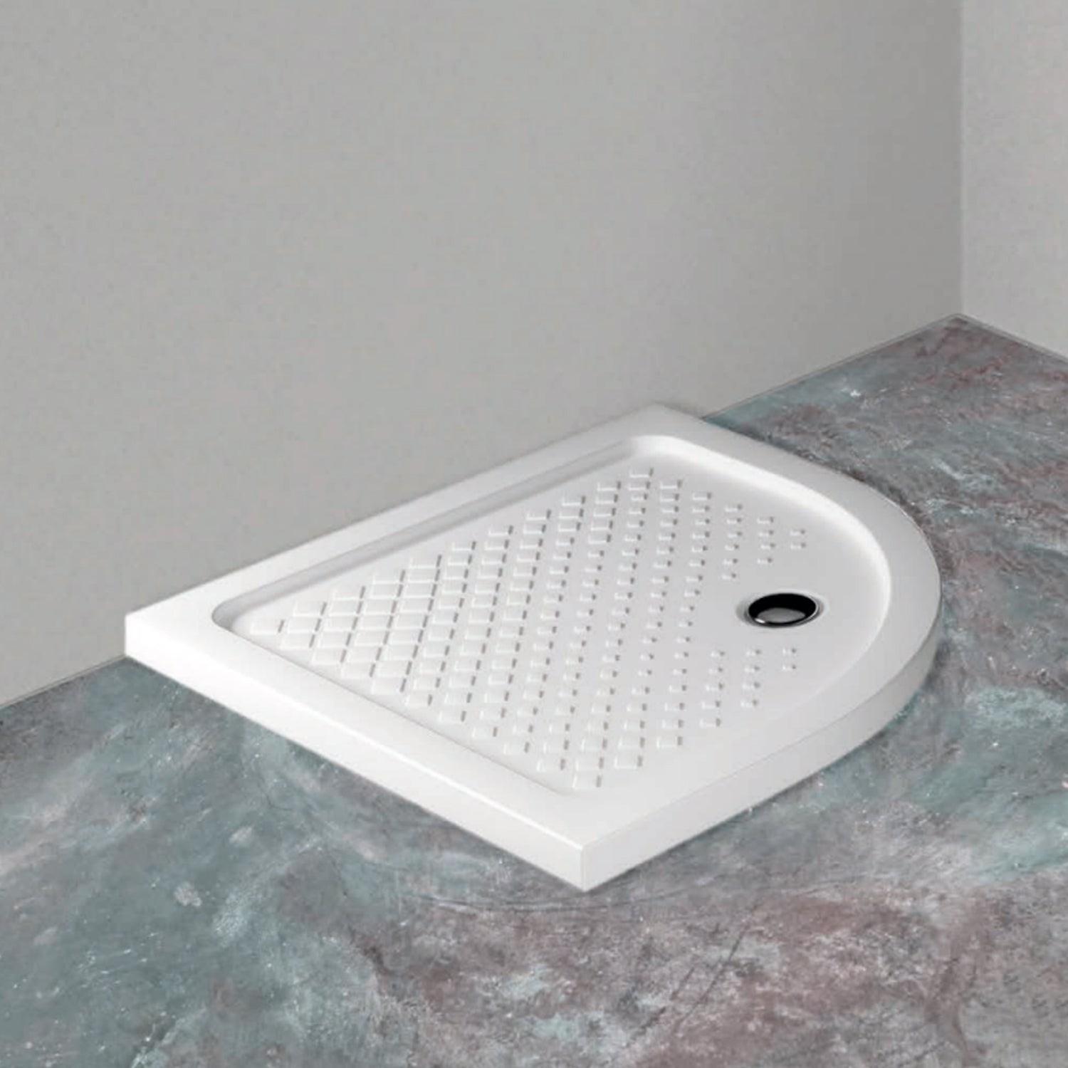 Piatto doccia angolare Galassia in ceramica 80x80 cm - Bianco 3