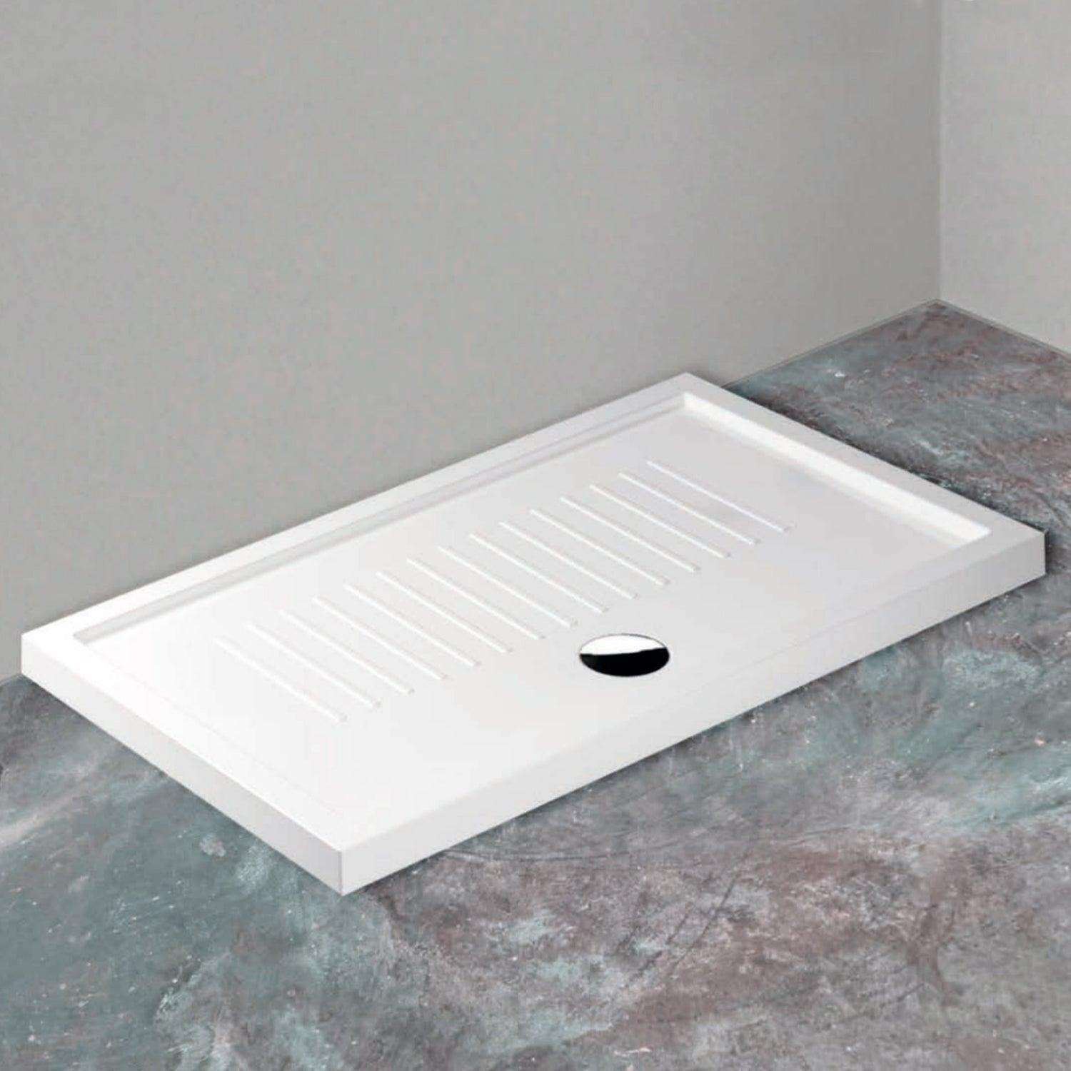 Piatto doccia rettangolare Galassia in ceramica 72x90 cm - Bianco 2