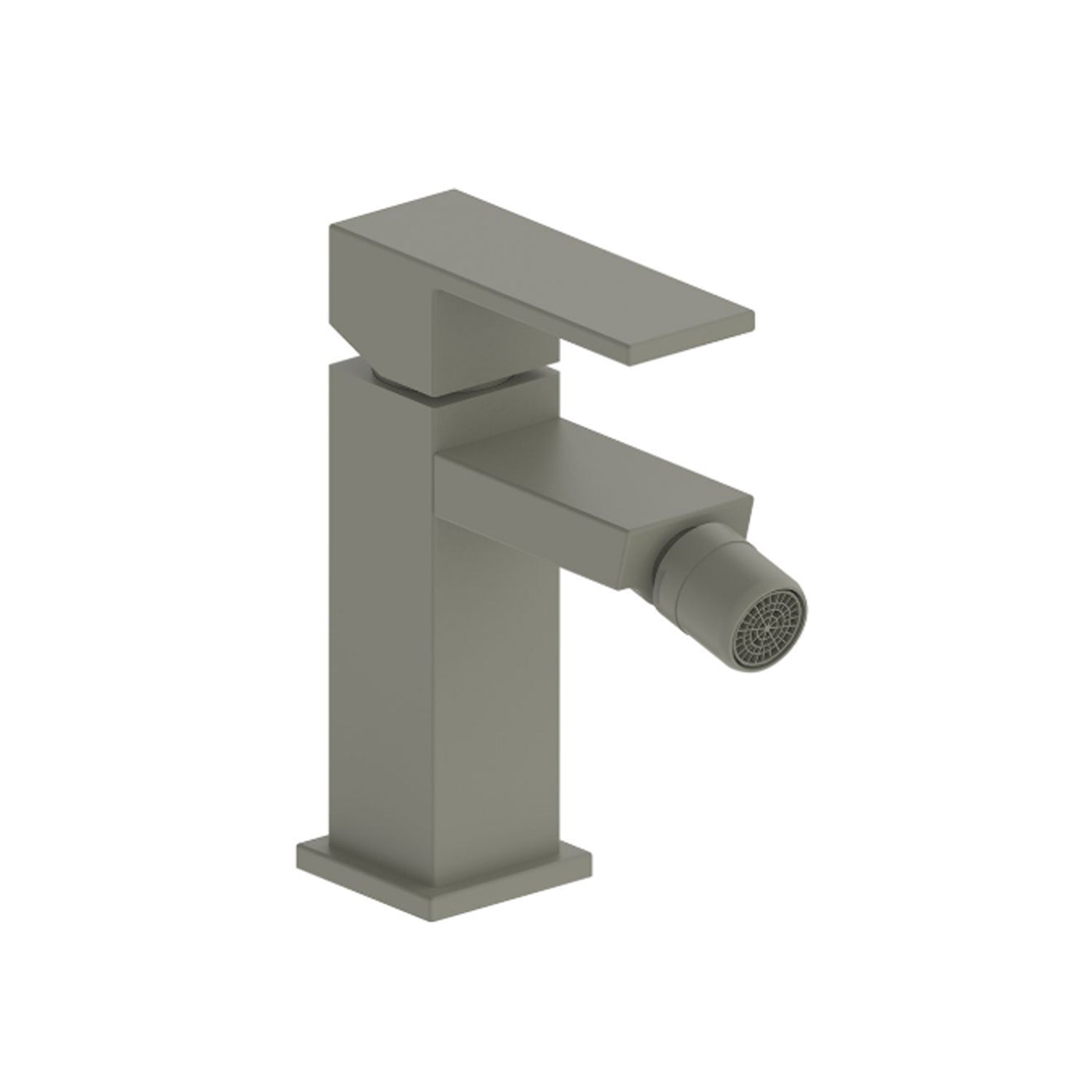 Miscelatore bidet monocomando RubiFlux Square Mud con piletta di scarico click-clack - Grigio Fango 4