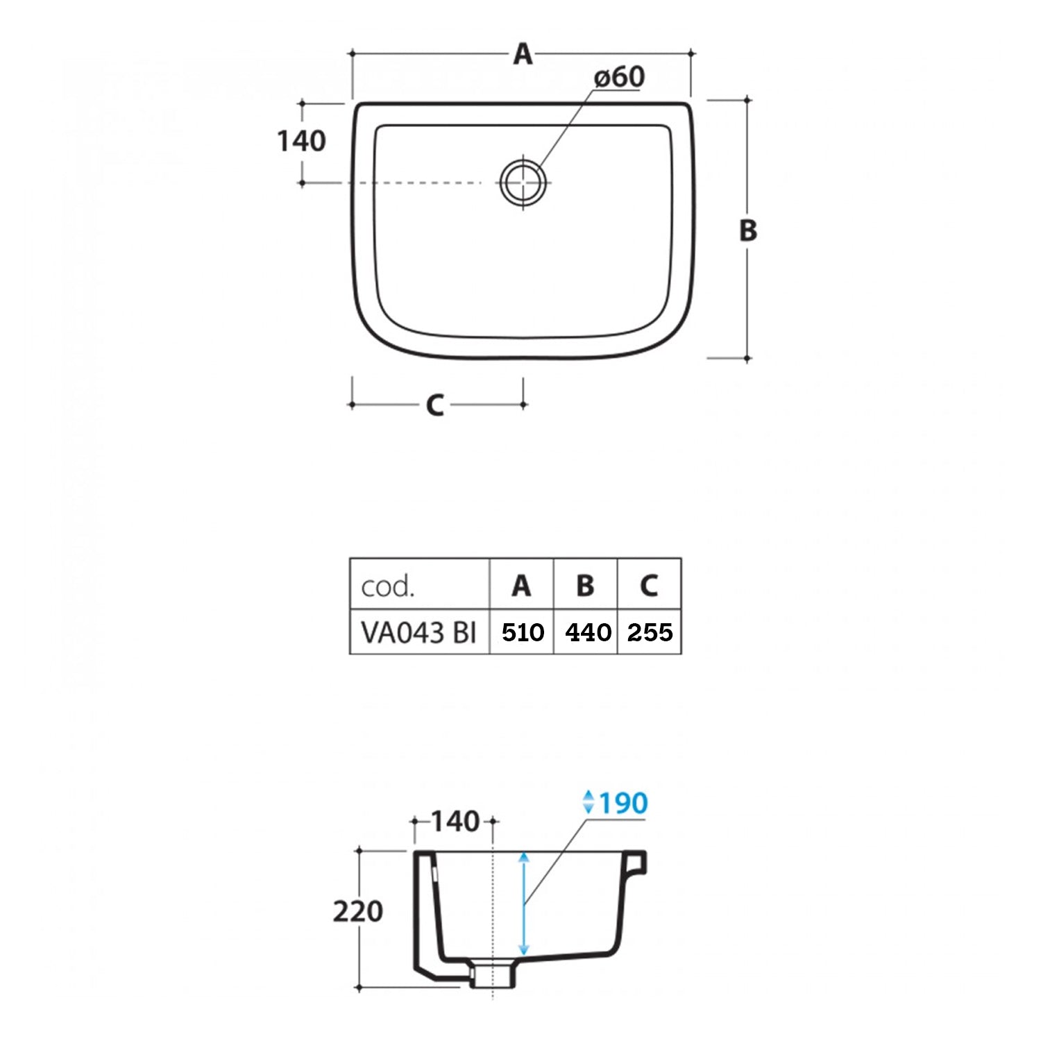  Pilozzo appoggio/sospeso bianco 51x44 serie Iris di Ceramica Globo con foro troppopieno by CeramicStore | Lo specialista del tuo bagno