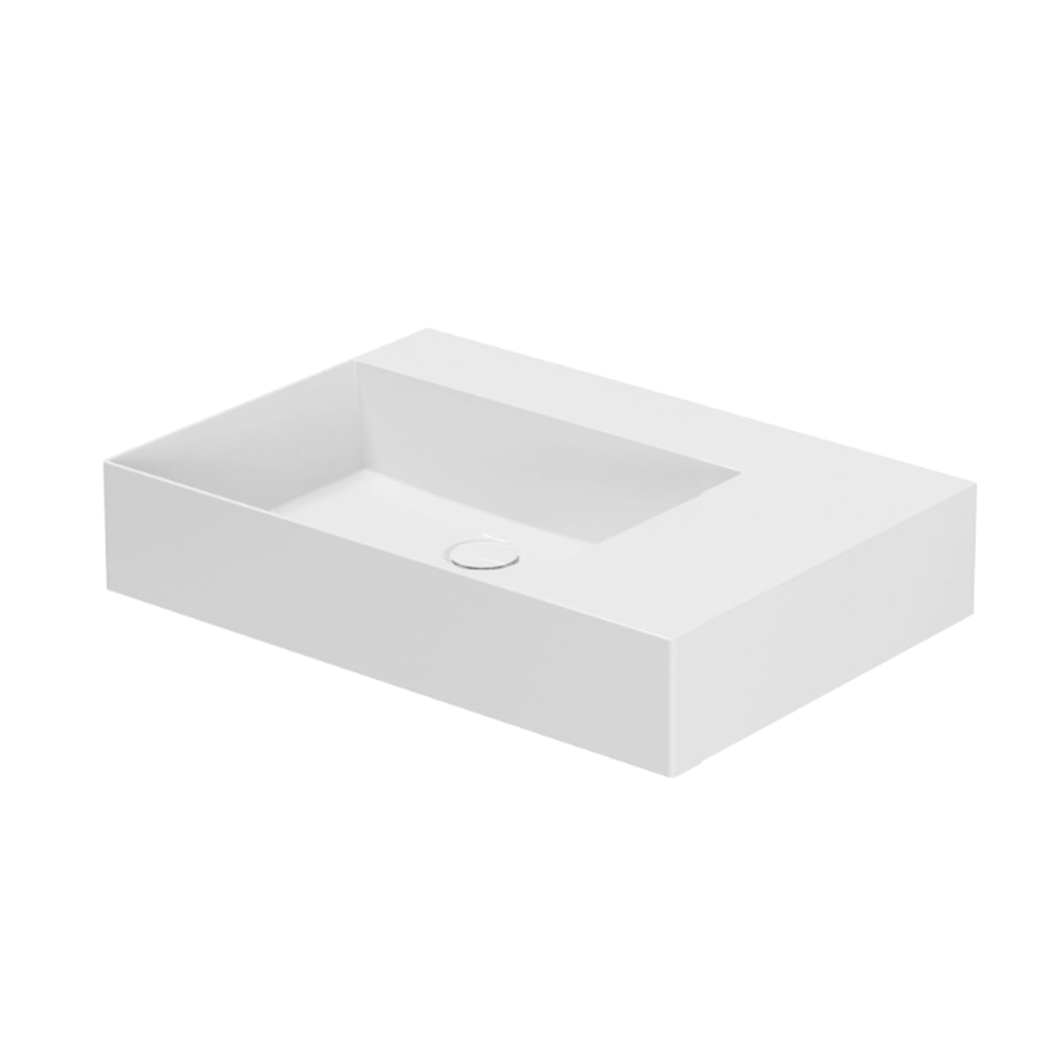 Lavabo da appoggio/sospeso squadrato di Ceramica Azzurra serie Elegance 65x45 cm con piano a destra 6