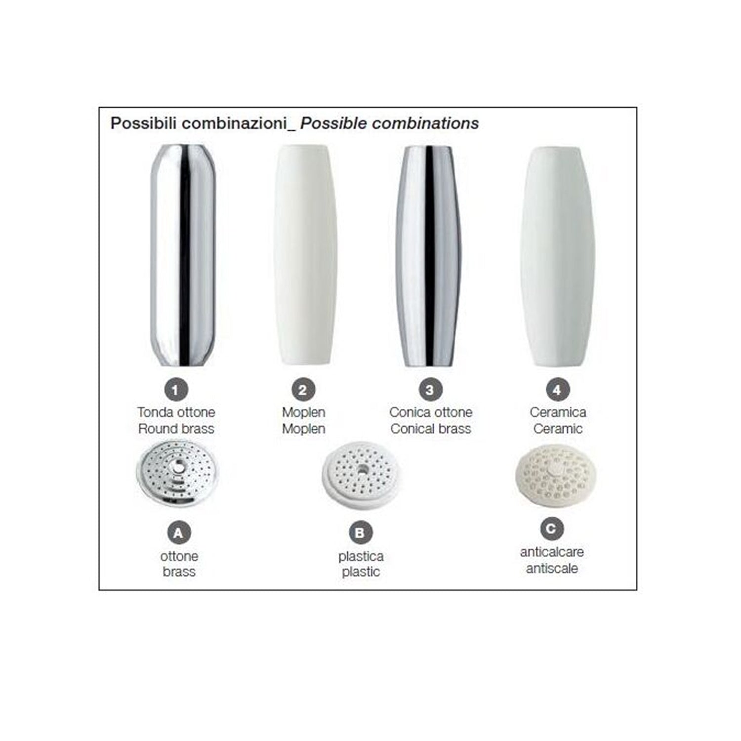  Doccia Violetta con manopola 2 e disco B in moplen by CeramicStore | Lo specialista del tuo bagno