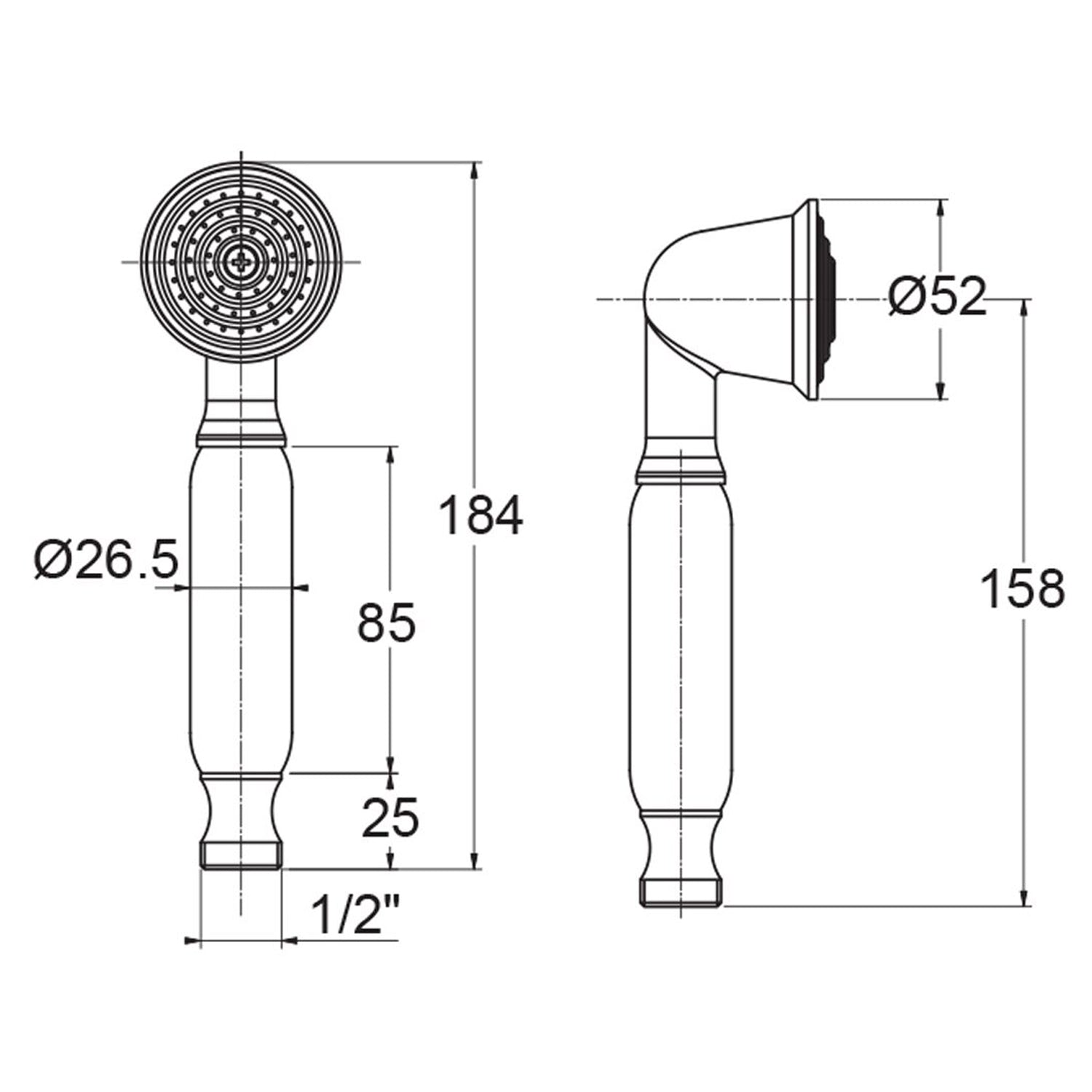  Doccia Violetta oro con manopola 2 in moplen e disco B by CeramicStore | Lo specialista del tuo bagno