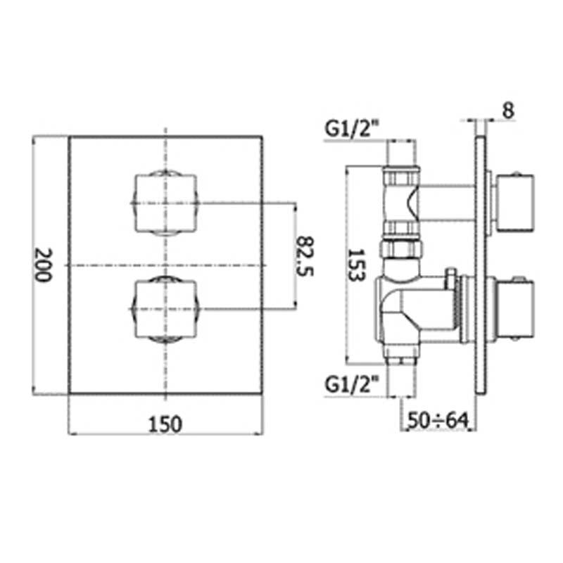  Paffoni mod. LEVEL Miscelatore termostatico incasso Doccia LEQ513CR by CeramicStore | Lo specialista del tuo bagno