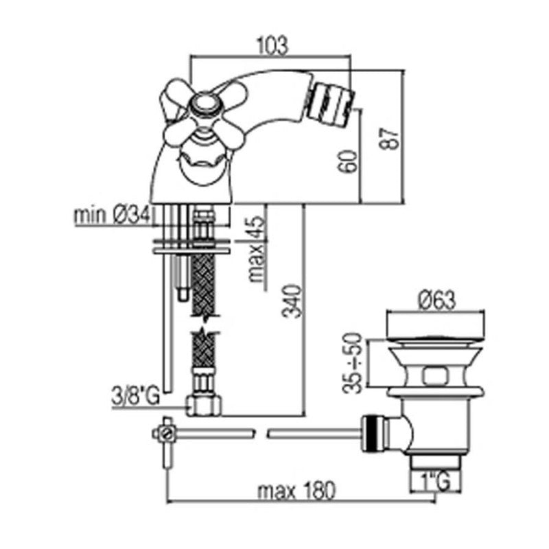  Miscelatore bidet Paffoni Iris con scarico completo di saltello 1 by CeramicStore | Lo specialista del tuo bagno