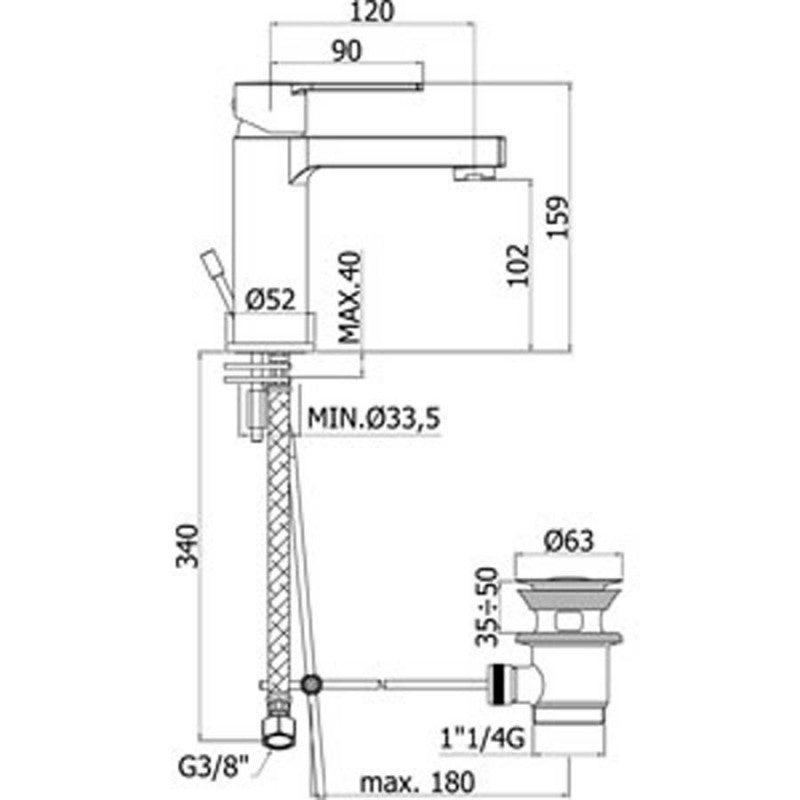  Miscelatore lavabo con scarico Paffoni Ringo ottone cromato by CeramicStore | Lo specialista del tuo bagno