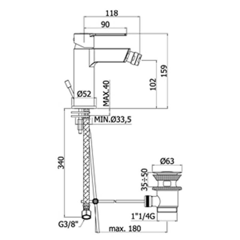  Miscelatore bidet con scarico Paffoni Ringo in ottone cromato by CeramicStore | Lo specialista del tuo bagno