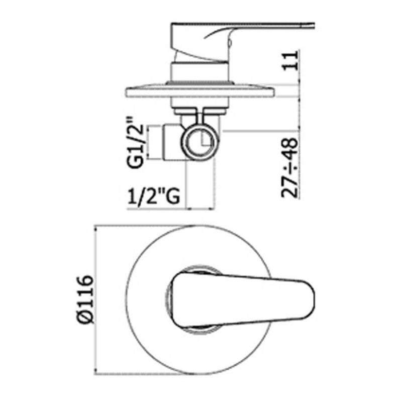  Miscelatore incasso doccia Paffoni Sly ottone cromato by CeramicStore | Lo specialista del tuo bagno
