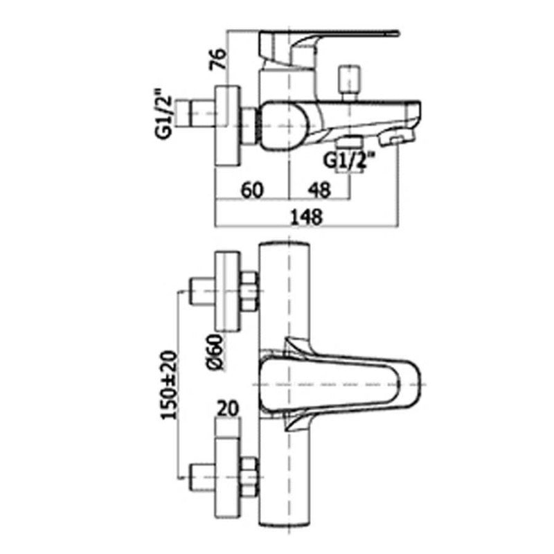  Miscelatore vasca ottone cromato Paffoni Sly con set doccia by CeramicStore | Lo specialista del tuo bagno