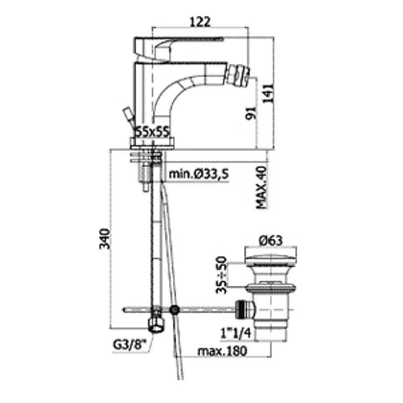  Miscelatore bidet con scarico Paffoni Sly con piletta di scarico by CeramicStore | Lo specialista del tuo bagno