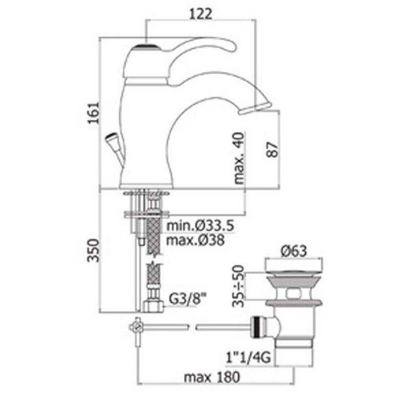  Miscelatore lavabo con scarico Paffoni Flavia ottone cromo by CeramicStore | Lo specialista del tuo bagno