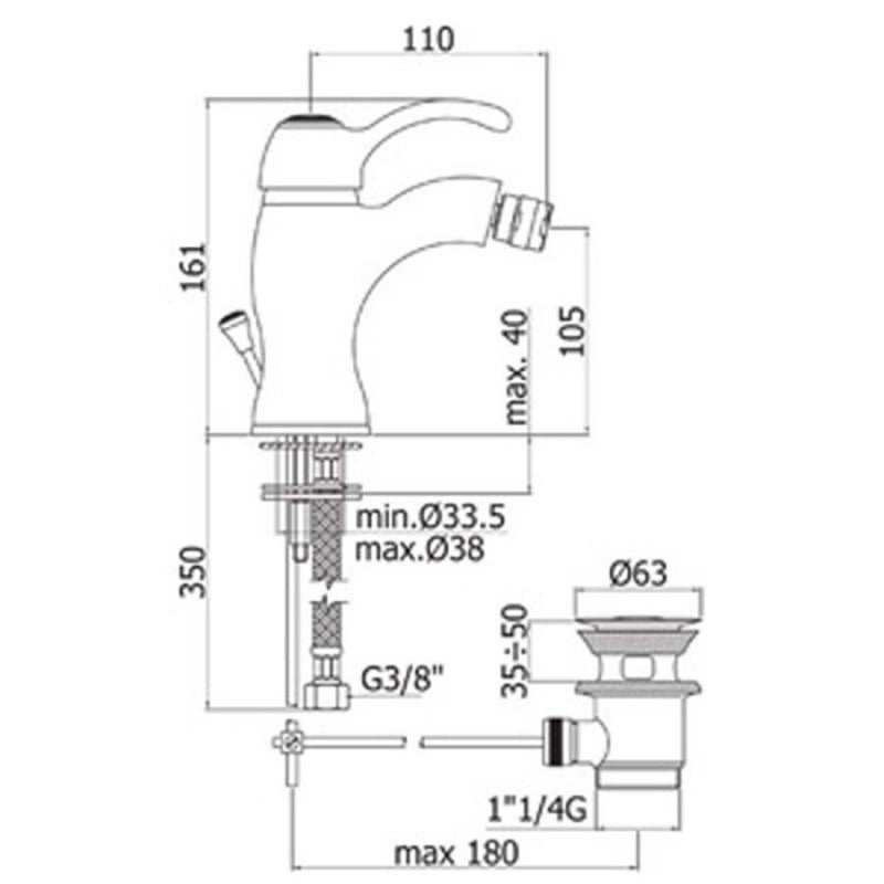  Miscelatore bidet Paffoni Flavia completo di scarico by CeramicStore | Lo specialista del tuo bagno