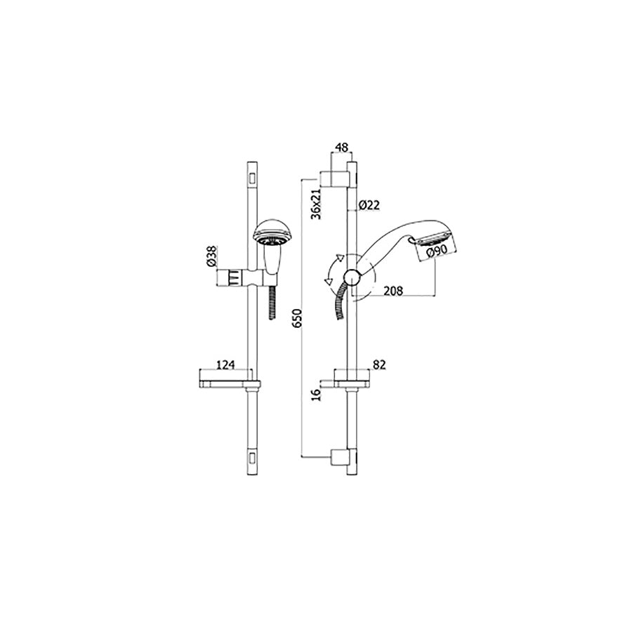  Saliscendi per doccia Paffoni Queen con asta in metallo by CeramicStore | Lo specialista del tuo bagno
