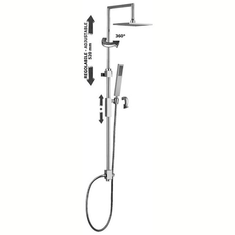  Colonna doccia Paffoni Syncro Plus supporto scorrevole quadrato by CeramicStore | Lo specialista del tuo bagno