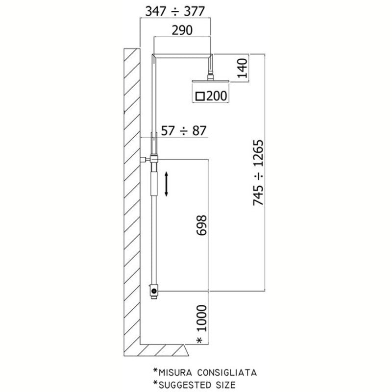  Colonna doccia Paffoni Syncro Plus supporto scorrevole quadrato by CeramicStore | Lo specialista del tuo bagno