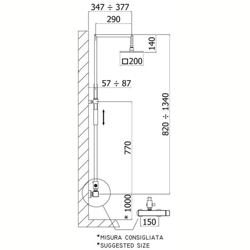  Colonna doccia Paffoni Syncro Plus con miscelatore e doccino by CeramicStore | Lo specialista del tuo bagno