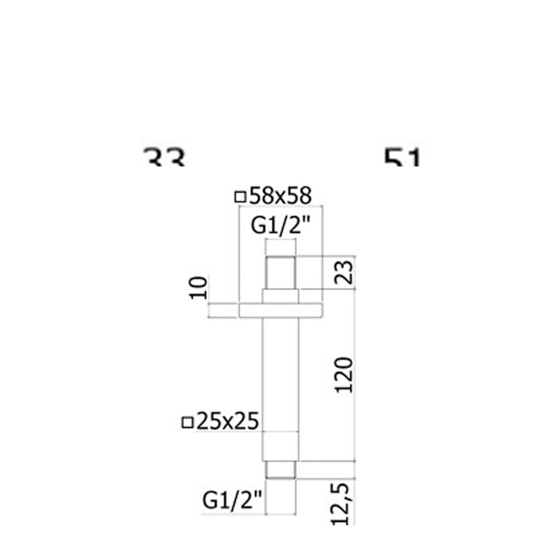 Braccio doccia cromato a soffitto Paffoni design quadrato by CeramicStore | Lo specialista del tuo bagno