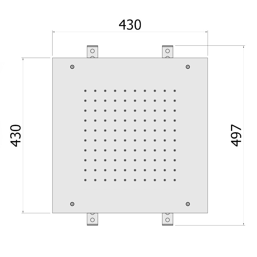  Soffione doccia anticalcare quadrato 43x43 cm Paffoni New York in metallo by CeramicStore | Lo specialista del tuo bagno