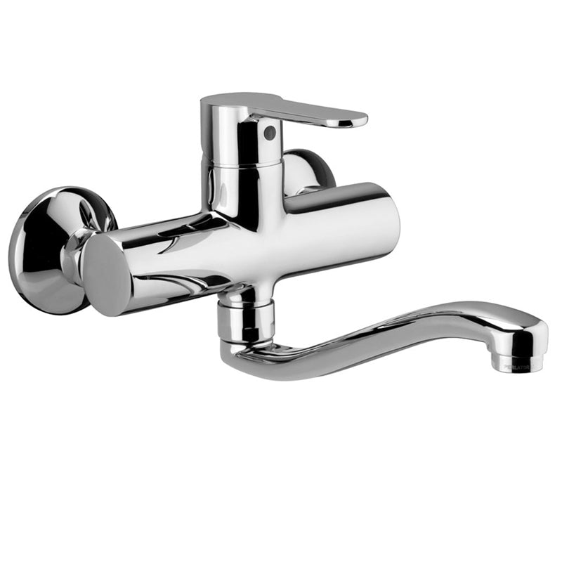 Miscelatore Lavello a Muro Paffoni Blu con canna tubo serpente BLU161CR by CeramicStore | Lo specialista del tuo bagno