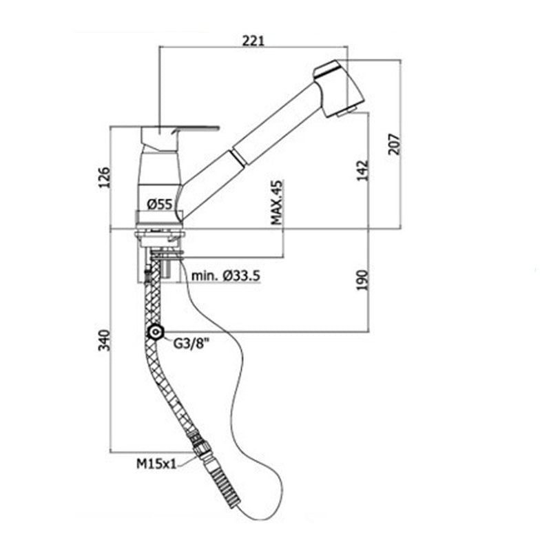  Miscelatore Lavello Paffoni Blu con doccetta estraibile BLU183CR by CeramicStore | Lo specialista del tuo bagno
