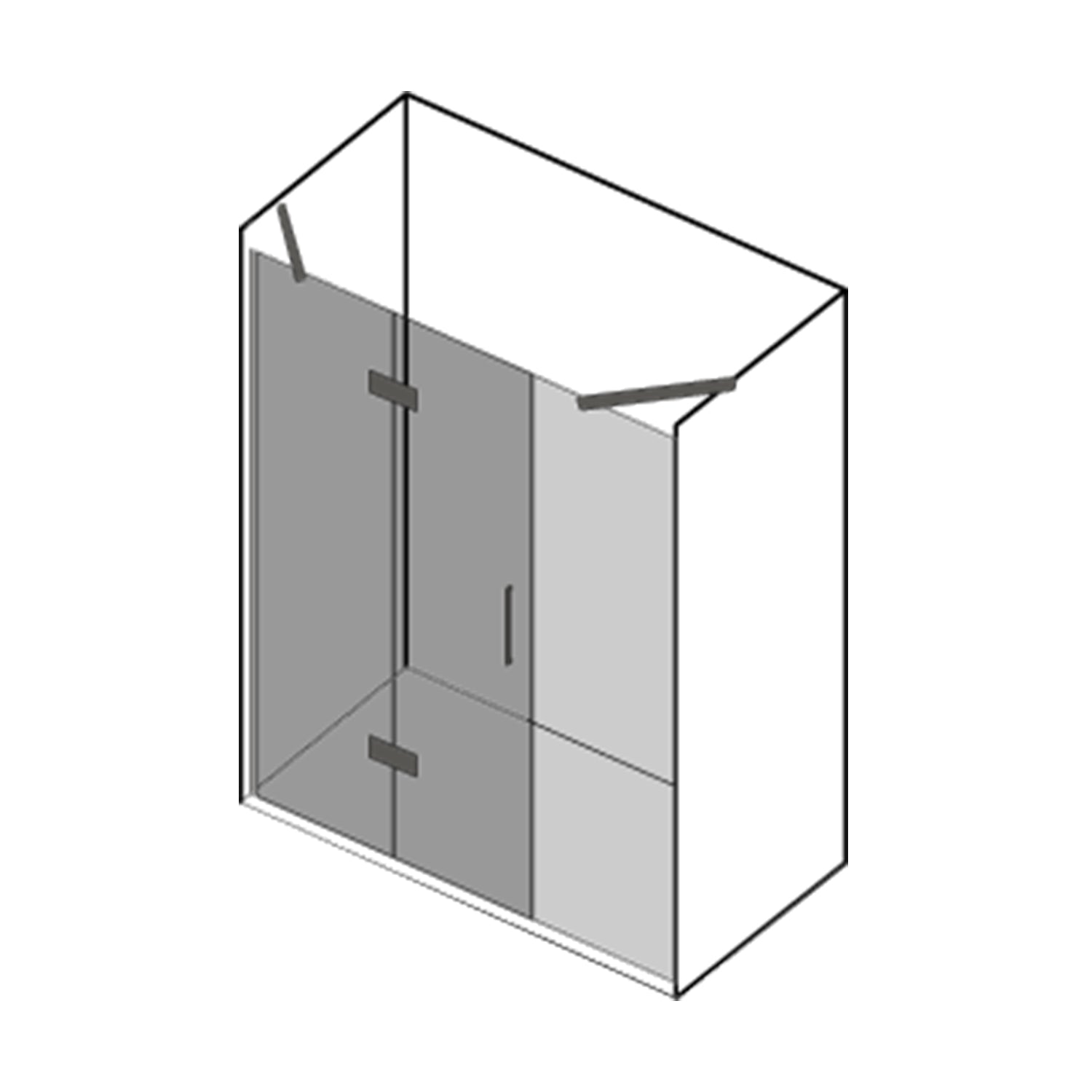 Box doccia a nicchia apertura a battente SINISTRA cm 75+70 modello Atlas in cristallo temperato mm 8 by CeramicStore | Lo specialista del tuo bagno