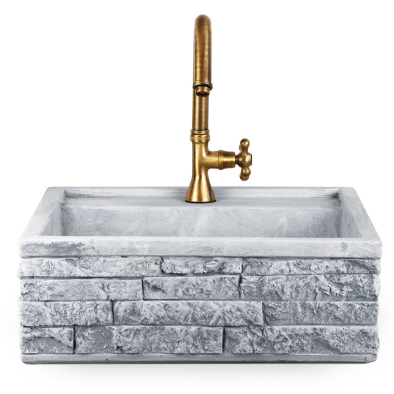 Lavello da esterno in pietra ricostruita grigio cm 45x42x16h cm modello Terra by CeramicStore | Lo specialista del tuo bagno