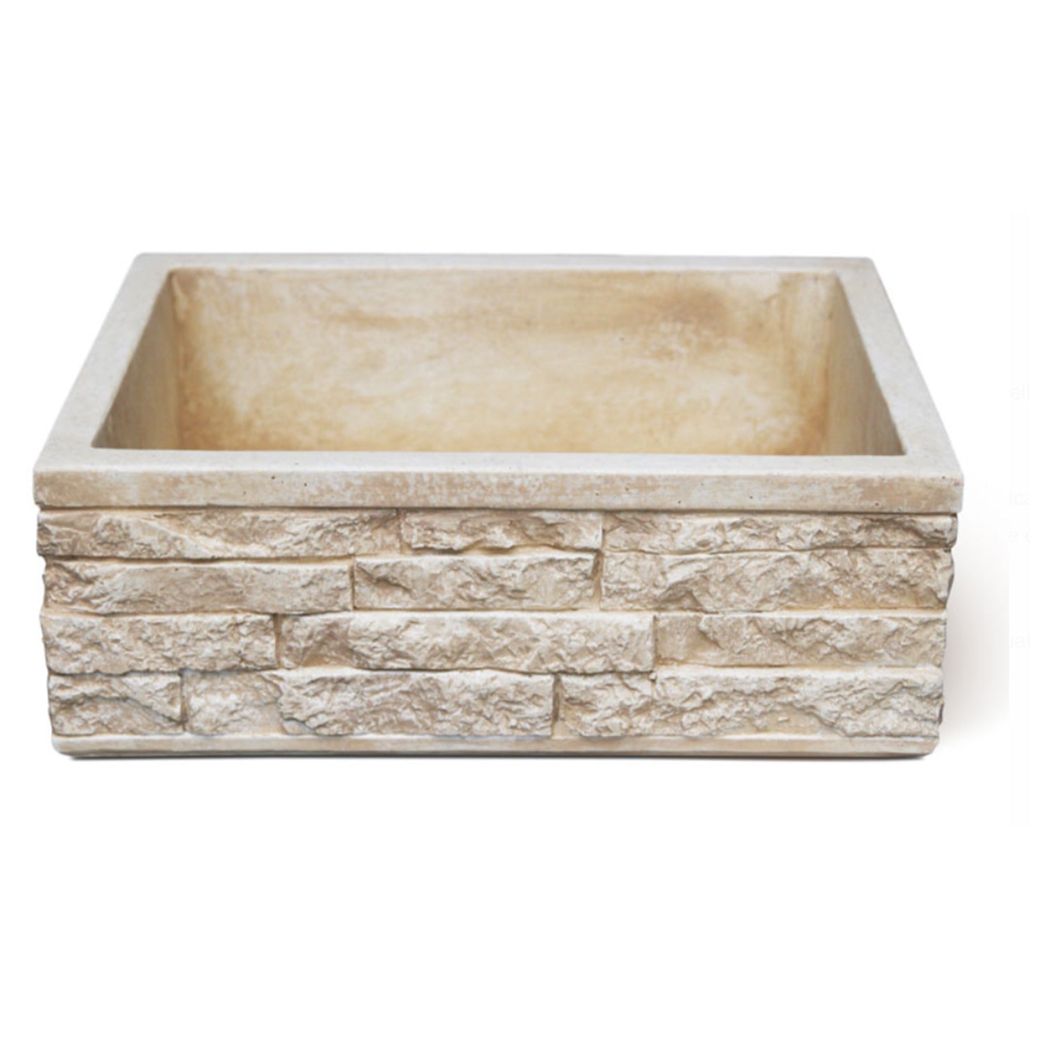 Lavello da esterno in pietra ricostruita nocciola cm 45x35x16h cm modello Altopiano by CeramicStore | Lo specialista del tuo bagno