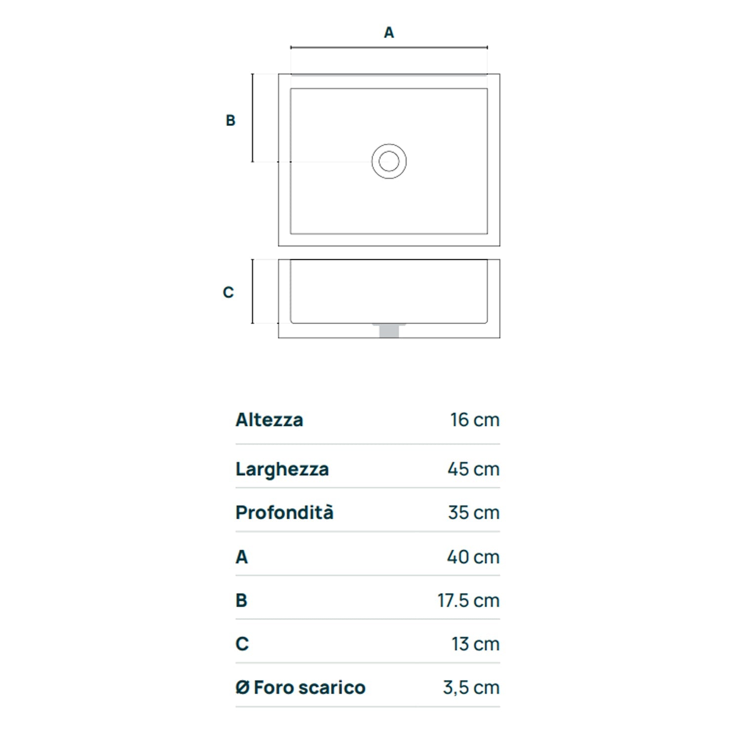 Acquaio da giardino in cemento nocciola cm 45x35x16h cm modello Best by CeramicStore | Lo specialista del tuo bagno