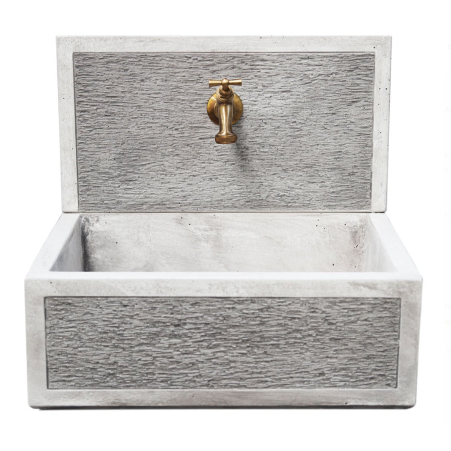 Acquaio da giardino in cemento con frontale para schizzi Grigio cm 45x35x16h cm modello Q-Best by CeramicStore | Lo specialista del tuo bagno