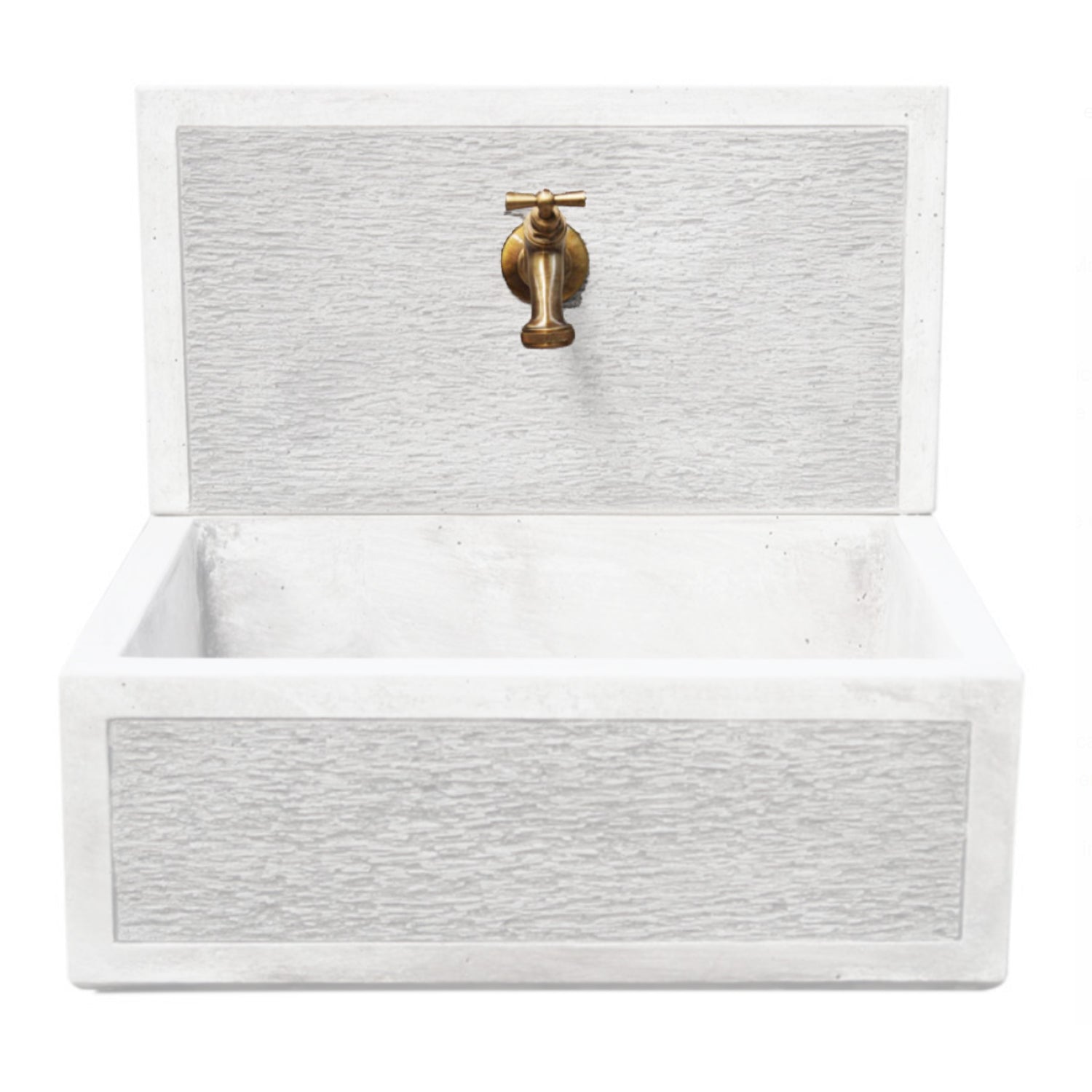 Acquaio da giardino in cemento con frontale para schizzi bianco cm 45x35x16h cm modello Q-Best by CeramicStore | Lo specialista del tuo bagno