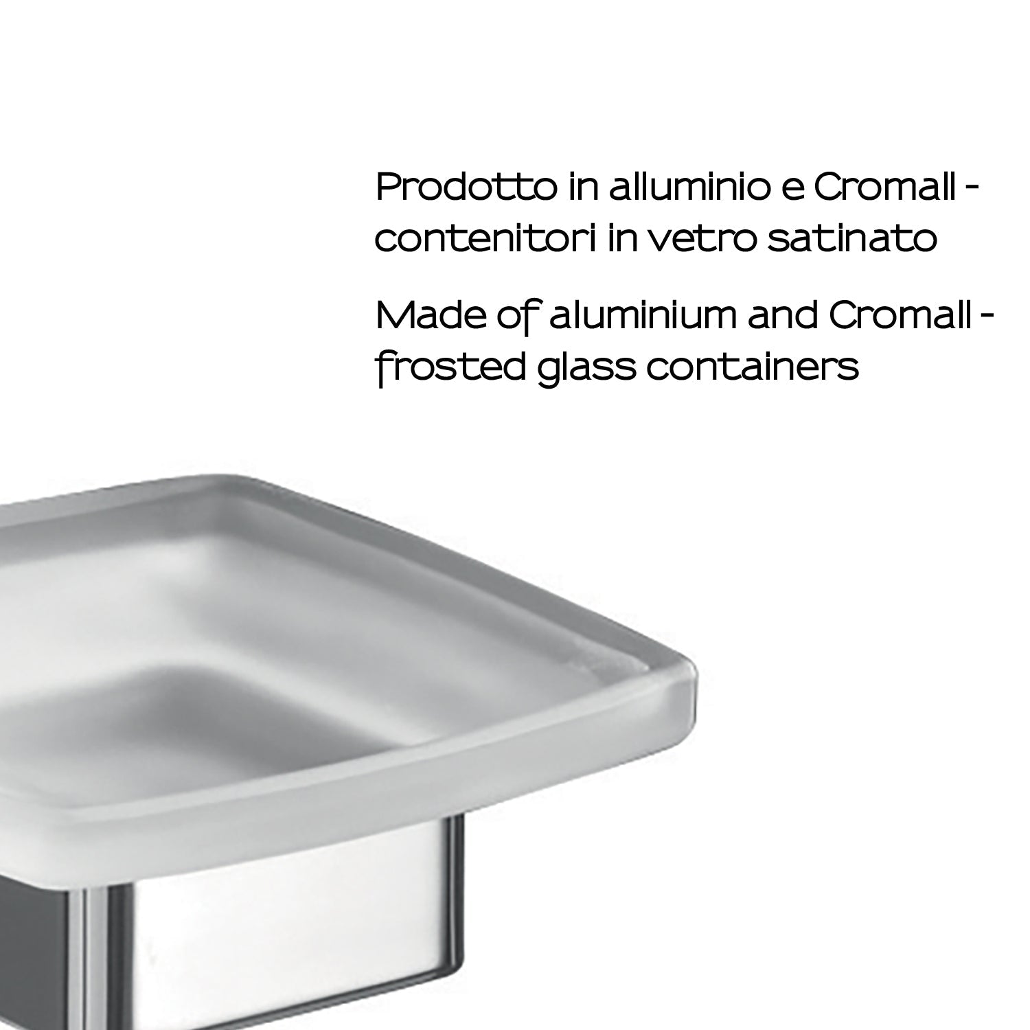  Portasapone a parete Gedy serie Lounge con contenitore in Vetro Satinato - Cromato by CeramicStore | Lo specialista del tuo bagno