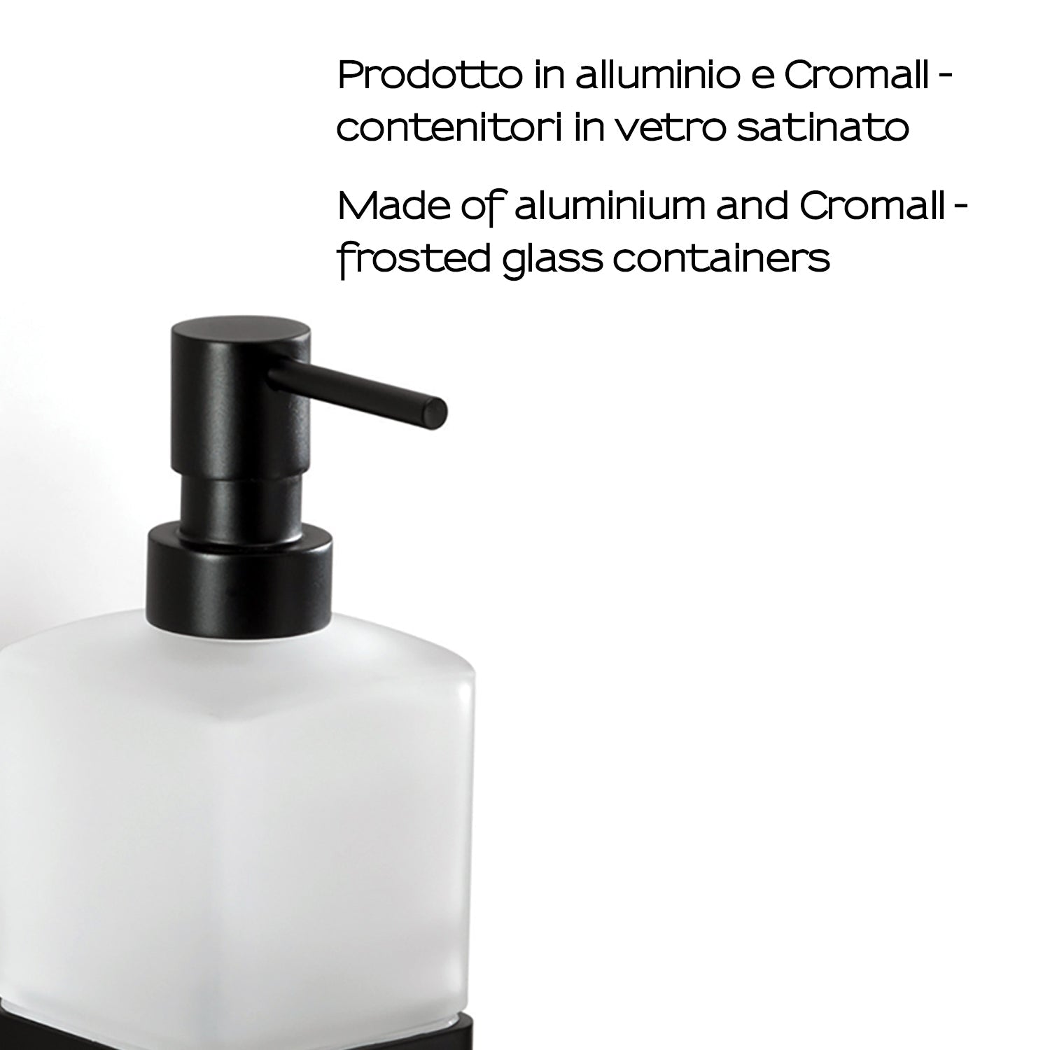  Dosasapone a parete di Gedy serie Lounge con erogatore in Ottone - Nero Matt by CeramicStore | Lo specialista del tuo bagno