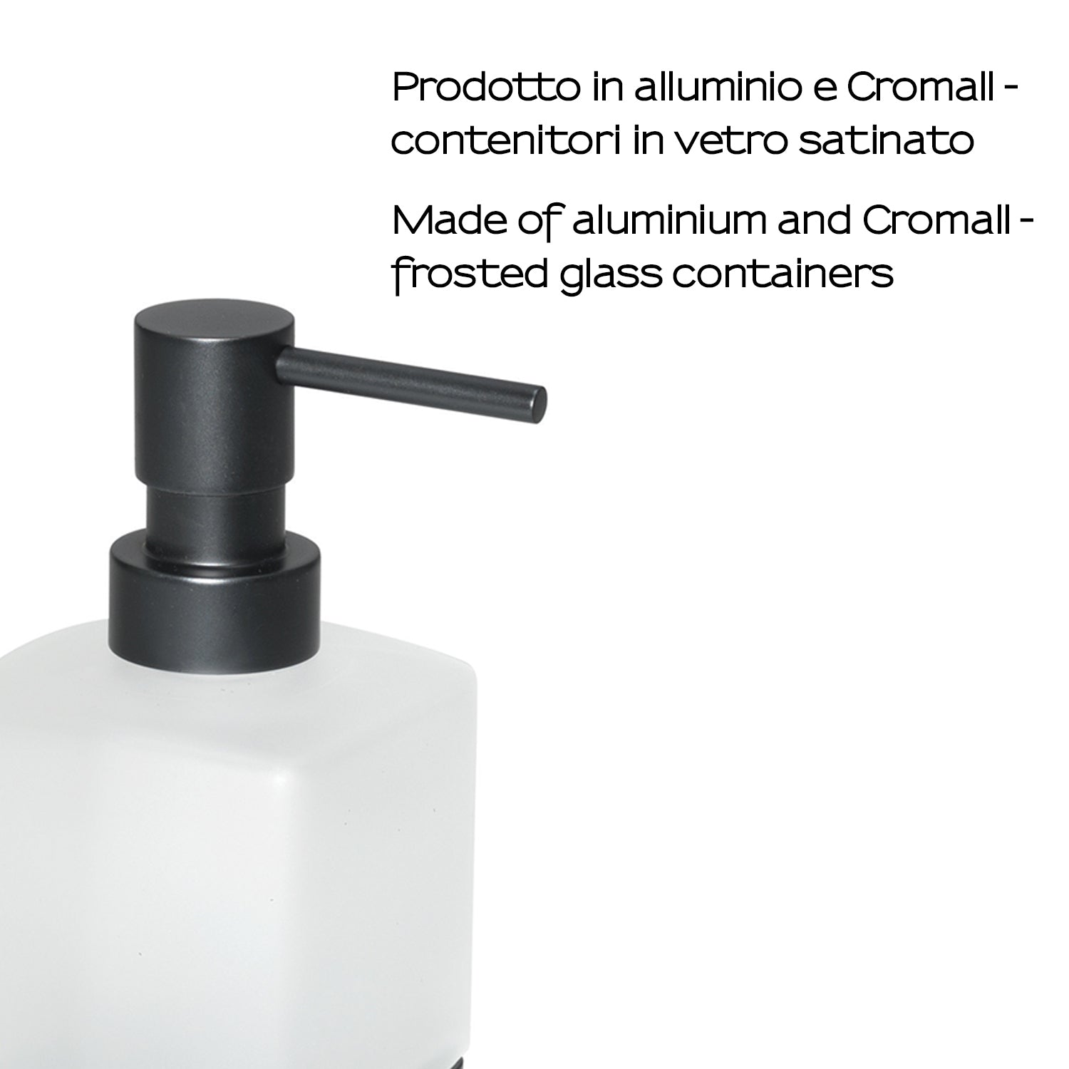  Dispenser sapone da appoggio con erogatore in Ottone Gedy serie Lounge - Nero Matt