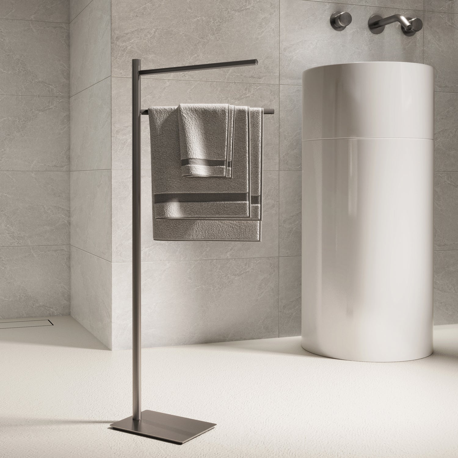 TR31-81 - Piantana portasalviette in Acciaio Inox Gedy serie Trilly - Finitura Gun Metal 3