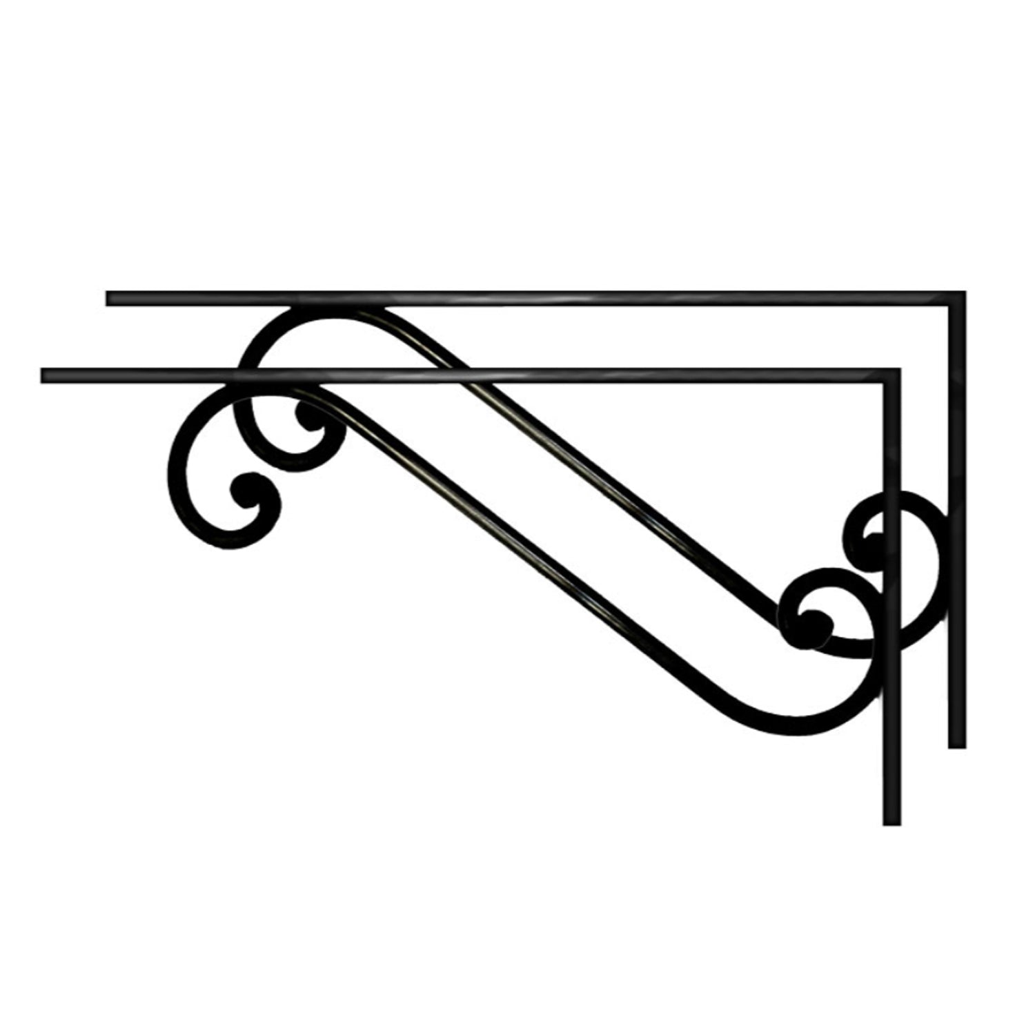 Staffe di sostegno in ferro battuto nero opaco per lavelli da esterno - misura 44 cm by CeramicStore | Lo specialista del tuo bagno